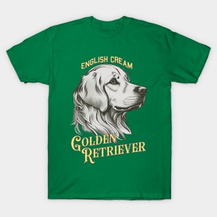 English Cream Golden Retriever Vintage Art T-Shirt